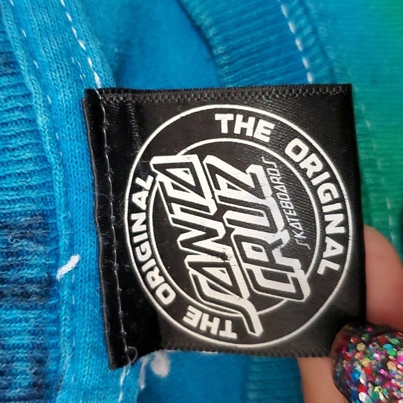 Y2K Santa Cruz Skateboards Speed Wheels Screaming Hand Vibrant Tie-Dye Mens Sm - Picture 14 of 16